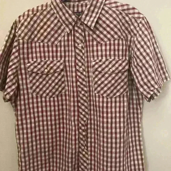 Moose Creek Mens Shirt Large Red Plaid Short Sleeve Button Up Pearl Snap Size XL - Picture 10 of 10